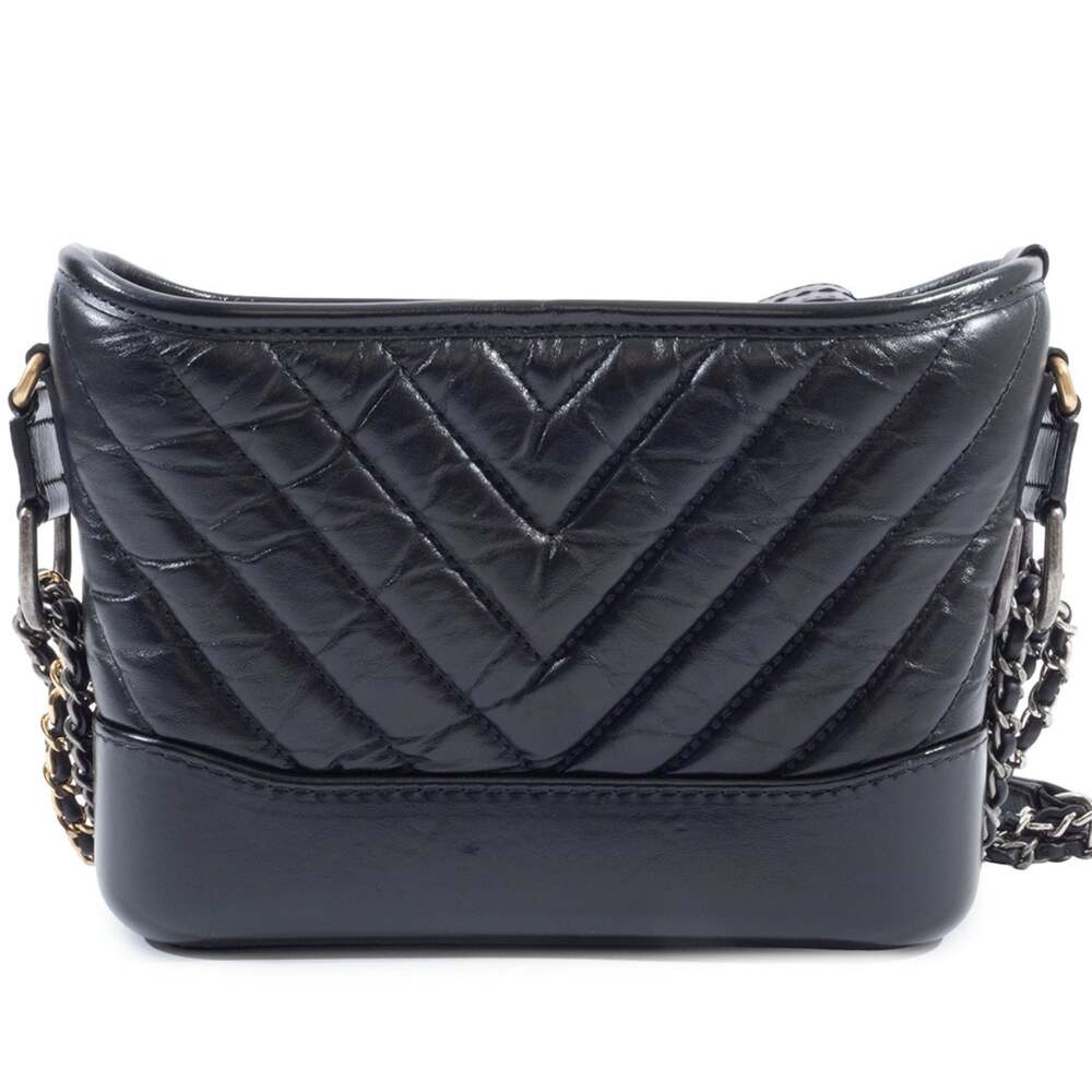 Chanel So Black Gabrielle Hobo Chevron #246487C32B - Picture 3 of 9